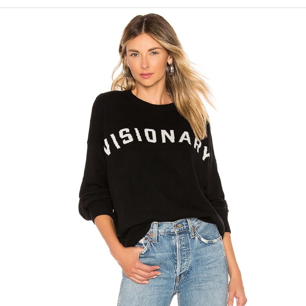 Spiritual Gangster SUPER SOFT black Cashmere blend VISIONARY sweater Size Large